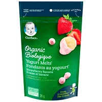 Gerber Organic Yogurt Melts - Strawberry Banana - 28g