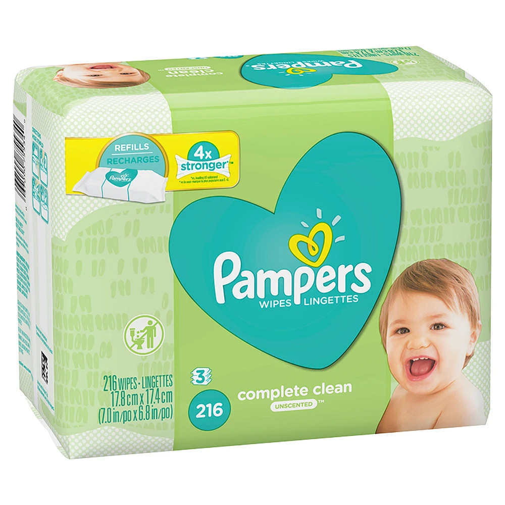 Pampers Wipes Complete Clean - Unscented - 216's