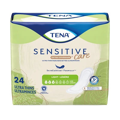 TENA Sensitive Care Ultra Thin Incontinence Pads - Light/Long - 24s