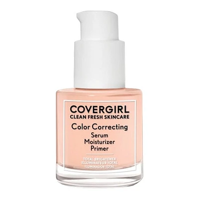 COVERGIRL Clean Fresh Skincare Color Correcting Serum Moisturizing Primer - Total Brightener - Light Skin Tones - 110