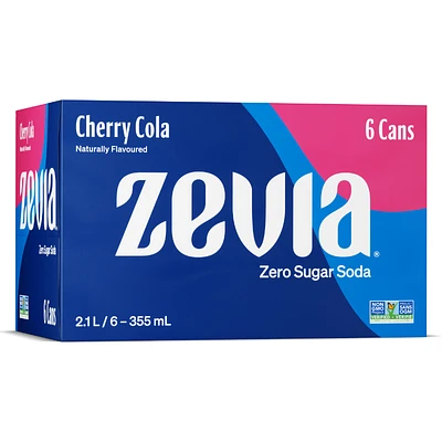 Zevia Zero Sugar Soda - Cherry Cola - 6 x 355ml