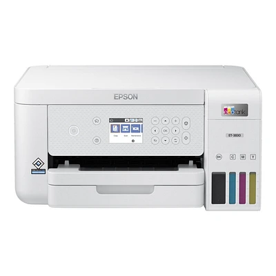 Epson EcoTank ET-3830 Wireless All-In-One Cartridge-Free Supertank Printer - White - ET-3830