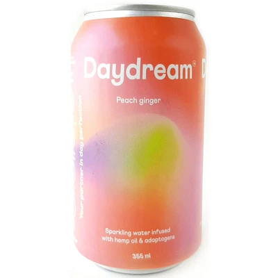 Daydream Sparkling Water Infused with Hemp Oil and Adaptogens - Peach Ginger - 355ml