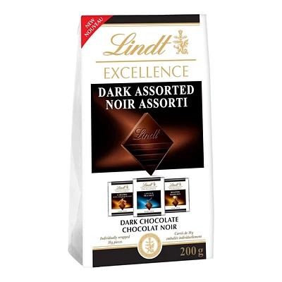 Lindt EXCELLENCE Dark Assorted Mini Chocolate Bars - 10pcs - 200g