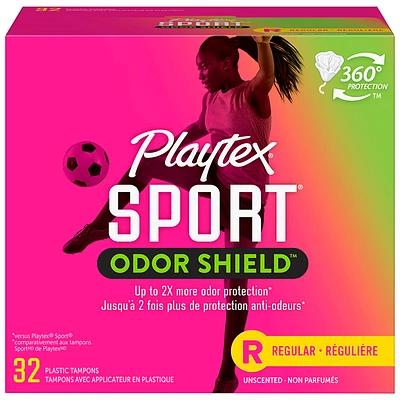 Playtex Sport Odor Shield Plastic Tampon Unscented - Regular - 32s