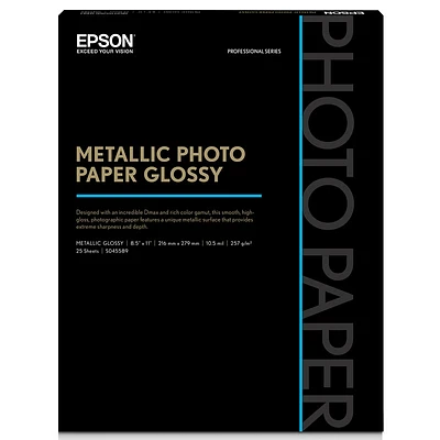 Epson Metallic Photo Paper Glossy - 8.5 x 11inch - 25 Sheets - S045589