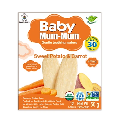 Baby Mum-Mum Organic Sweet Potato and Carrot Rice Rusks - 24 pack - 50g