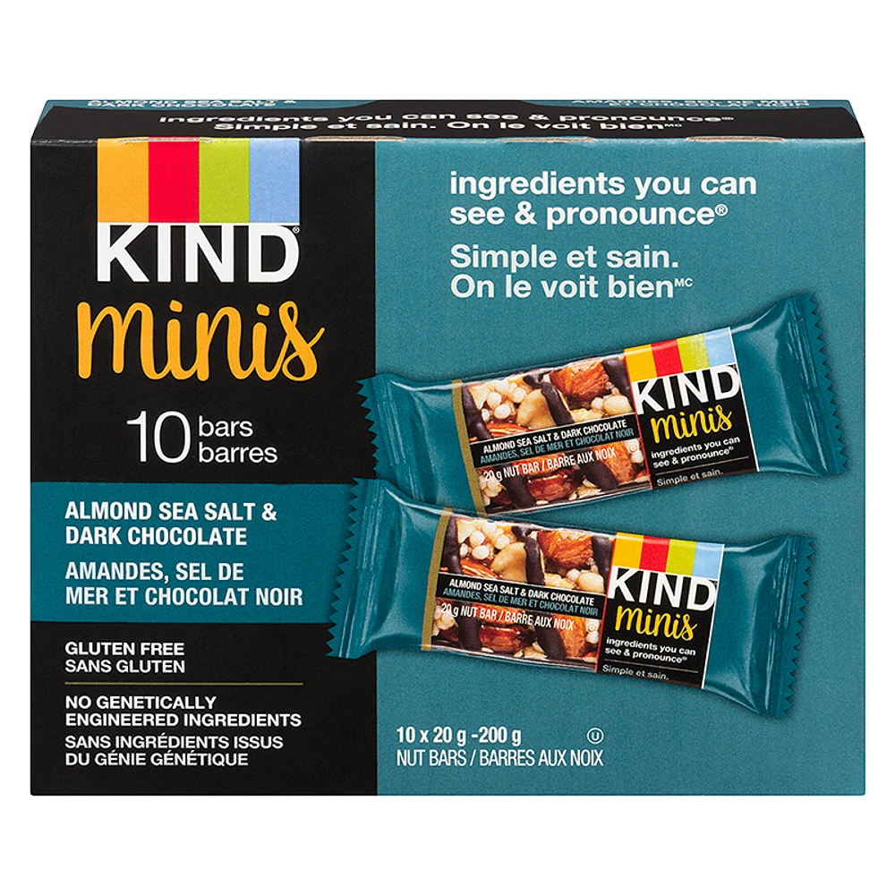 Kind Mini Bars - Almond Sea Salt & Dark Chocolate - 10 Pack