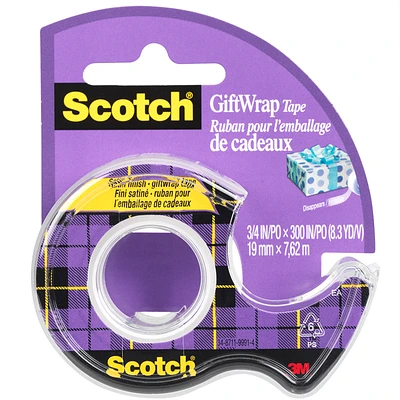 3M Scotch GiftWrap Tape Satin Finish - 19mm x 7.6m