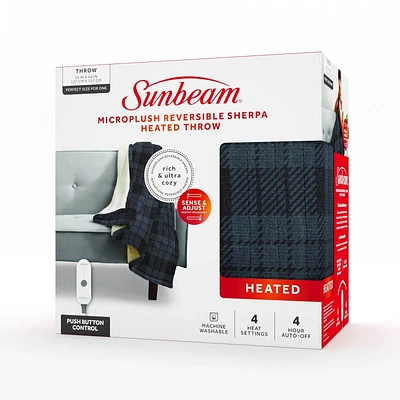 Sunbeam Heated Throw Microplush Blanket