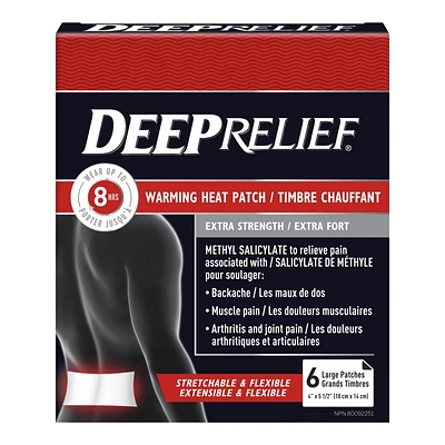 Deep Relief Extra Strength Warming Heat Pain Relief Patch - 6s