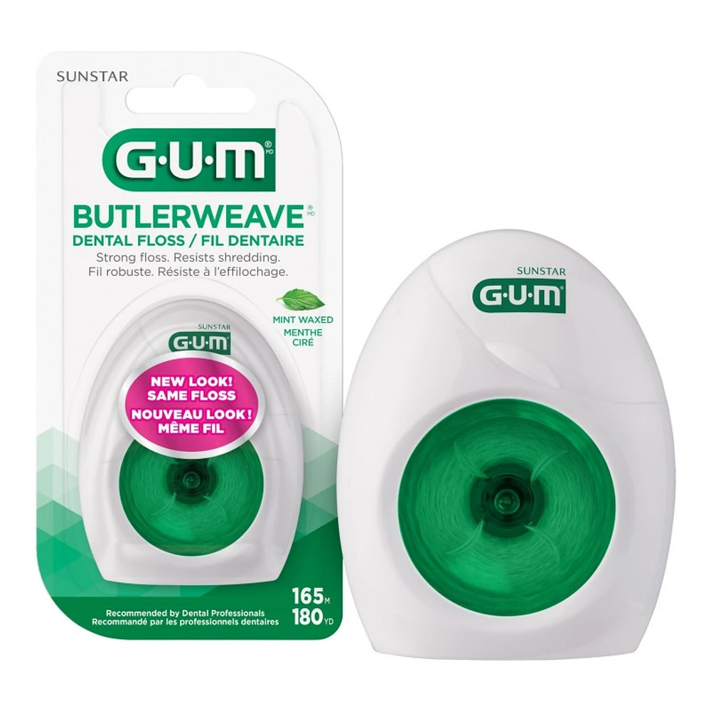 GUM ButlerWeave Dental Floss - Mint Waxed - 165m