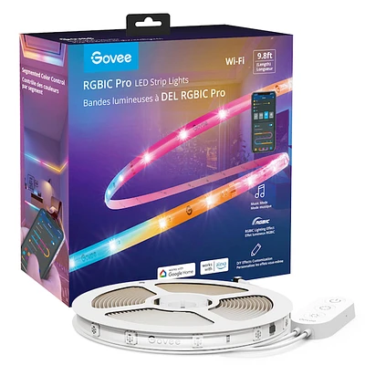 GOVEE RGBIC Pro Indoor Wi-Fi LED Strip Lights - 9.8ft -H619ZGD1