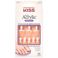 Kiss Salon Acrylic French Toenails Kit - 24 pieces