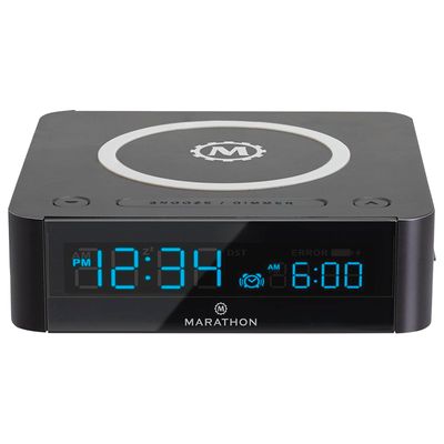 Marathon Compact Wireless Fast Dual Charging Clock