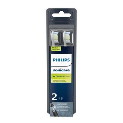 Philips Sonicare W DiamondClean Replacement Brush Head for Toothbrush - 2 pack