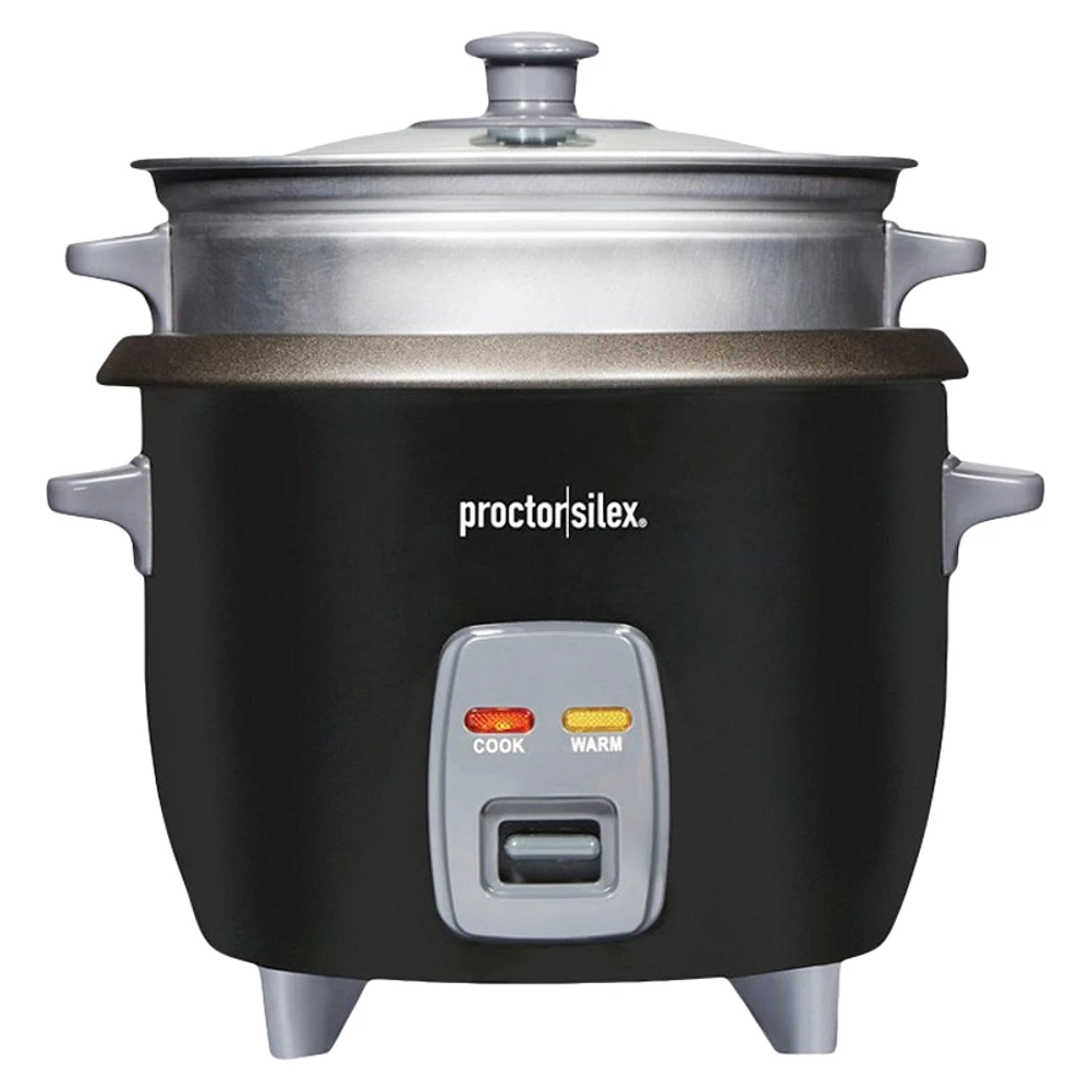 Proctor Silex Rice Cooker & Steamer - Black - 6 cups - 37510