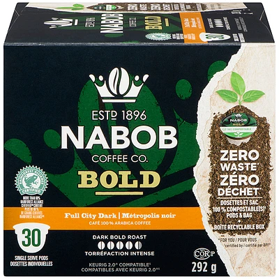 Nabob Coffee Pods - Full City Dark Roast - 30s