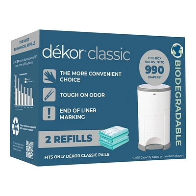 Dekor Classic Diaper Pail Liner - 2 pack