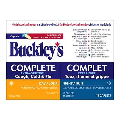 Buckley's Complete Extra Strength Cough, Cold & Flu Day/Night Caplets - 48's