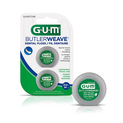 G.U.M ButlerWeave Floss - Mint Waxed - 2x10.9m