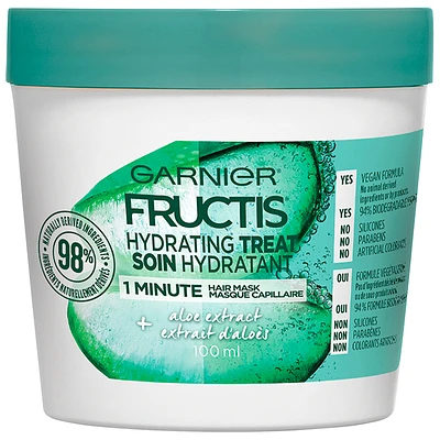 Garnier Fructis Hydrating Treat 1 Minute Hair Mask - Aloe Extract - 100ml