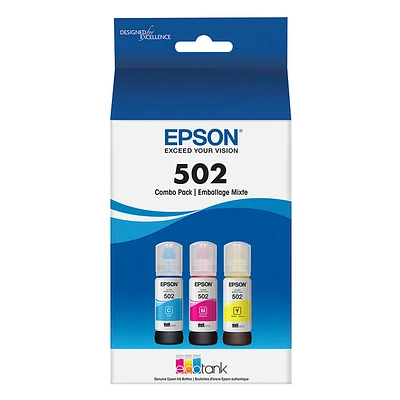 Epson EcoTank 502 Colour Ink Bottles - 3 Pack - T502520-S