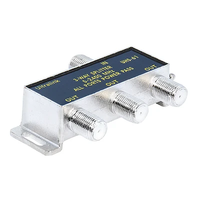 UltraLink 3-Way Splitter for RG6 Coaxial Cable - UHS61