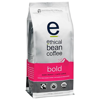 Ethical Bean Coffee - Bold Dark Roast - Whole Bean - 340g