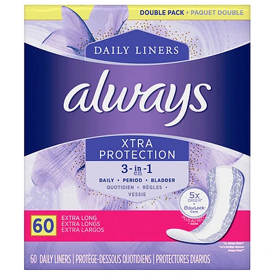 Always XTRA Protection Daily Liners - Extra Long - 60s