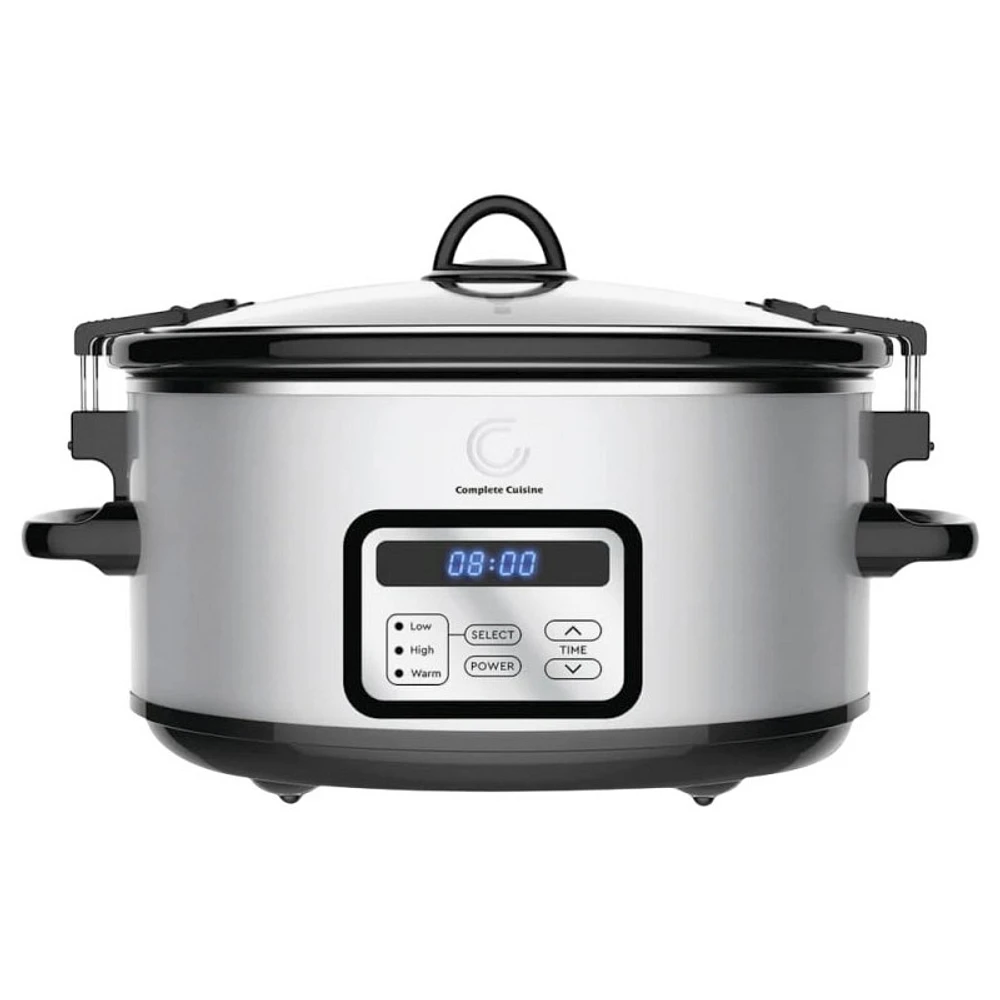 Complete Cuisine 6.0 Quart Programmable Slow Cooker - CC-6300PG-SS - Stainless Steel