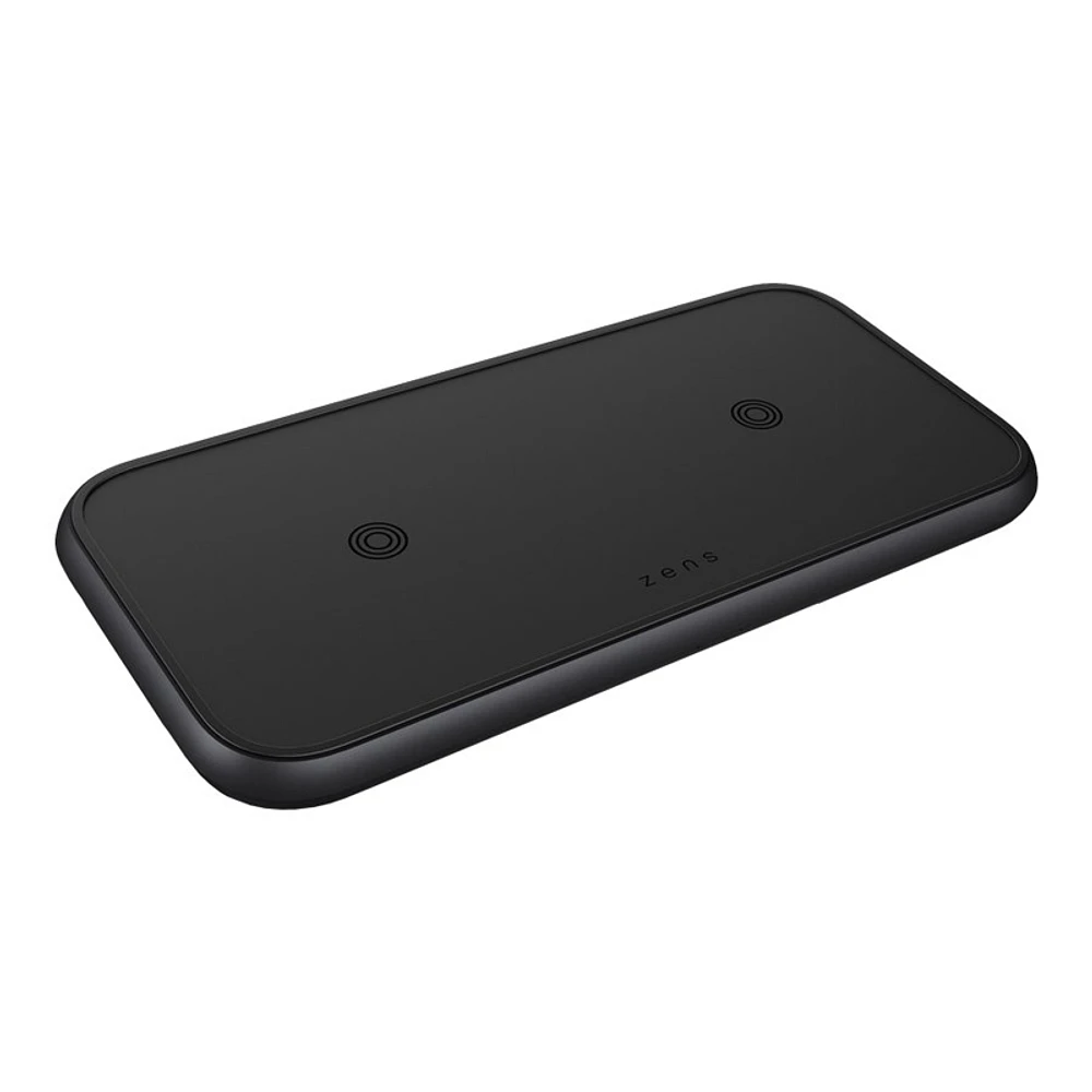 ZENS Aluminium Dual Wireless Charging Pad - Black - ZEDC10B00