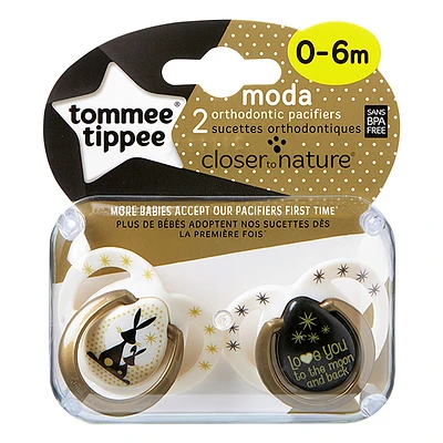 Tommee Tippee Closer to Nature Moda Pacifier - -6 Months - 2 pack