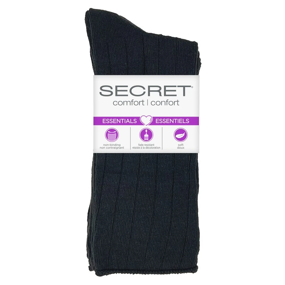 Secret Fat Knee High - Black 2 pair