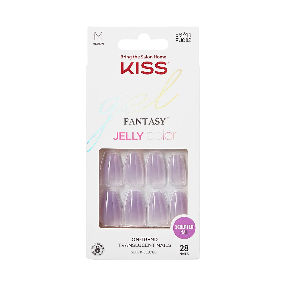 Kiss gel FANTASY Jelly Sculpted Nail Set - Medium - Quince Jelly - 28s