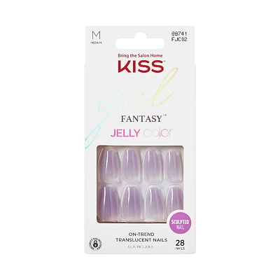 Kiss gel FANTASY Jelly Sculpted Nail Set - Medium - Quince Jelly - 28s