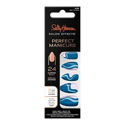 Sally Hansen Salon Effects Perfect Manicure False Nails Kit - Almond - Ride the Wave (251) - 24's