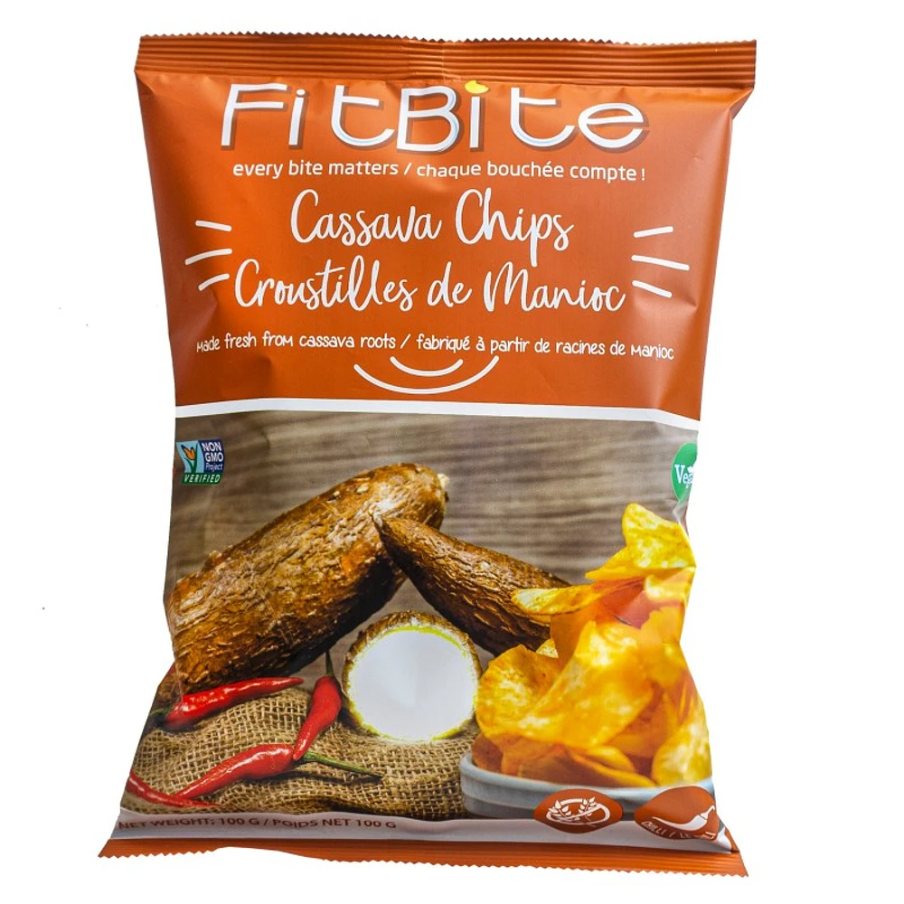 FitBite Fresh Cassava Chips - Spicy - 100g