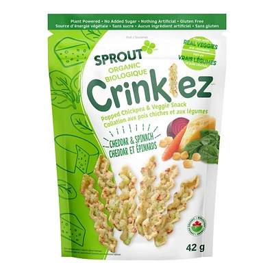 Sprout Organic Crinklez - Cheddar and Spinach - 42g