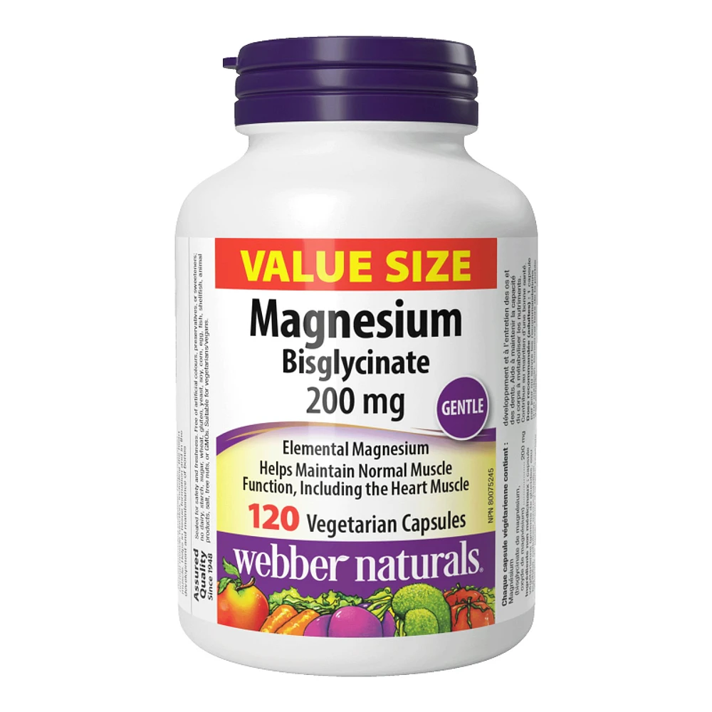 Webber Naturals Magnesium Bisglycinate - 200mg - 120s