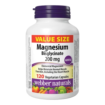 Webber Naturals Magnesium Bisglycinate - 200mg - 120s