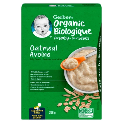 Gerber Organic Baby Cereal - Oatmeal - 208g