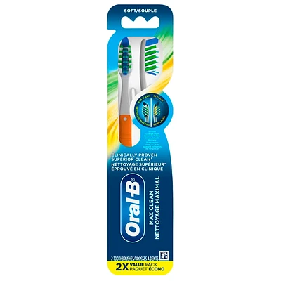 Oral-B Max Clean Toothbrush - Soft - 2's