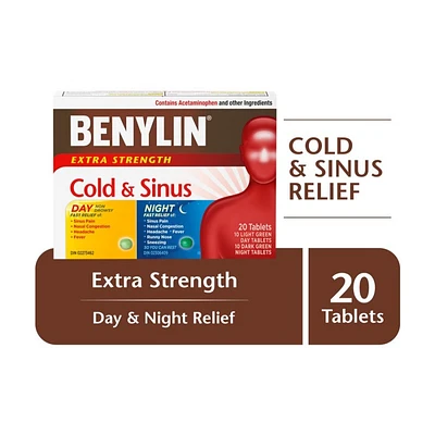 Benylin Extra Strength Cold & Sinus Day/Night Tablets - 20's