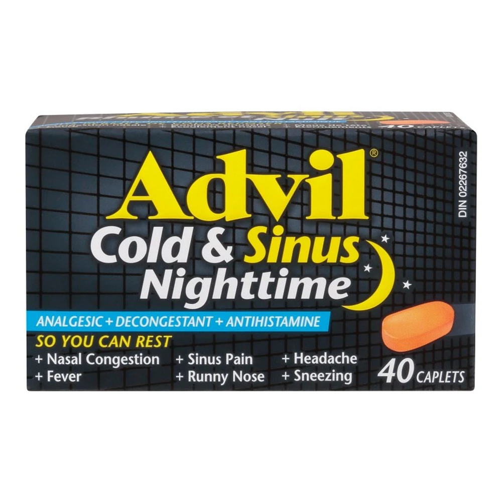 Advil Cold & Sinus Nighttime Caplets - 40's