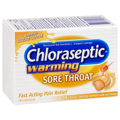 Chloraseptic Warming Sore Throat Lozenge Honey Lemon - 15s