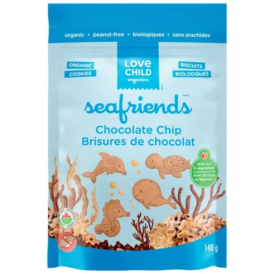 Love Child Organics Sea Friends Cookies - Chocolate Chip - 140g