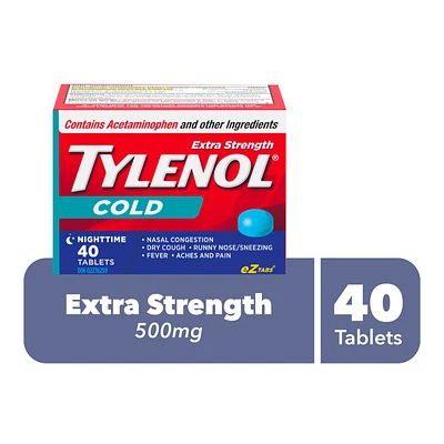 Tylenol* Cold Nighttime - Extra Strength - 40 cool burst tablets