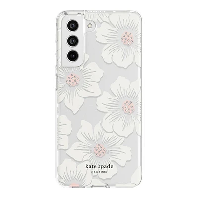Kate spade New York Hardshell Case for Samsung Galaxy S21 FE 5G - Hollyhock Floral Clear