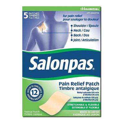 Salonpas 12 Hour Pain Relief Patch - 5 pack